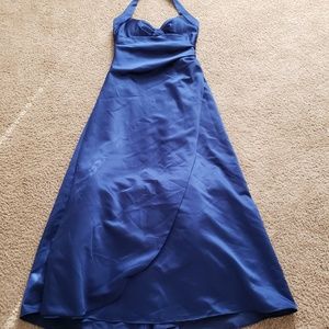 David's Bridal Blue ballgown/bridesmaids dress